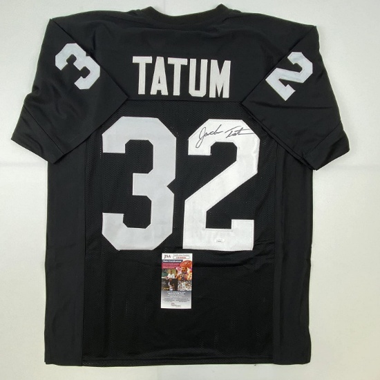 Autographed/Signed Jack Tatum Oakland Black Football Jersey JSA COA #2
