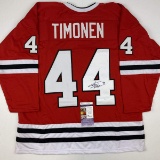 Autographed/Signed Kimmo Timonen Chicago Red Hockey Jersey JSA COA