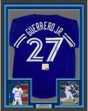 Framed Autographed/Signed Vladimir Vlad Guerrero Jr. 33x42 Toronto Blue Baseball Jersey PSA/DNA COA