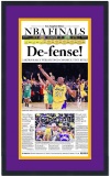 Framed LA Times Lakers Defense 2010 NBA Finals Champs 17x27 Newspaper Cover Professionally Matted
