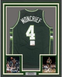 Framed Autographed/Signed Sidney Moncrief 33x42 Milwaukee Green/White Basketball Jersey PSA/DNA COA