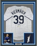 Framed Autographed/Signed Kevin Kiermaier 33x42 Tampa Bay White Baseball Jersey PSA/DNA COA