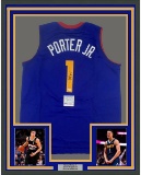 Framed Autographed/Signed Michael Porter Jr. 33x42 Denver Royal Blue Basketball Jersey PSA/DNA COA