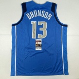 Autographed/Signed Jalen Brunson Dallas Light Blue Basketball Jersey JSA COA