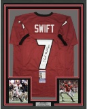 Framed Autographed/Signed D'Andre Swift 33x42 Georgia Red College Football Jersey JSA COA