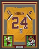 Framed Autographed/Signed Antonio Gibson 33x42 Washington Yellow Football Jersey JSA COA