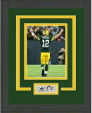 Framed Aaron Rodgers Facsimile Laser Engraved Signature Auto Green Bay Packers 14x17 Football Photo