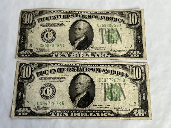 (2) 1934 $10 Federal Reserve Notes
