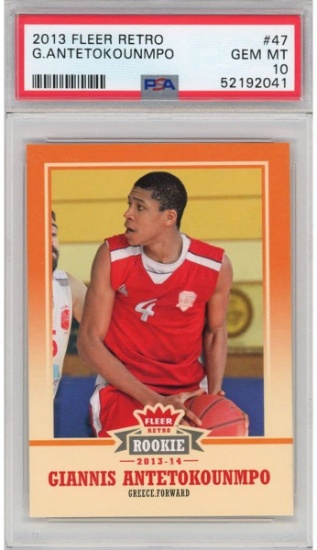 Graded 2013-14 Fleer Retro Giannis Antetokounmpo #47 Rookie RC Basketball Card PSA 10 Gem Mint