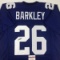Autographed/Signed Saquon Barkley New York Blue Football Jersey JSA COA