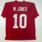 Autographed/Signed Mac Jones Alabama Red College Football Jersey Beckett BAS COA
