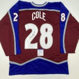 Autographed/Signed Ian Cole Colorado Maroon Hockey Jersey PSA/DNA COA