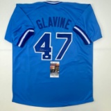 Autographed/Signed Tom Glavine Atlanta Light Blue Baseball Jersey JSA COA