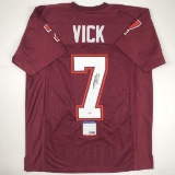 Autographed/Signed Michael Mike Vick Virginia Tech Maroon College Football Jersey PSA/DNA COA