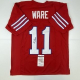 Autographed/Signed Andre Ware 89 Heisman Houston Red College Football Jersey JSA COA