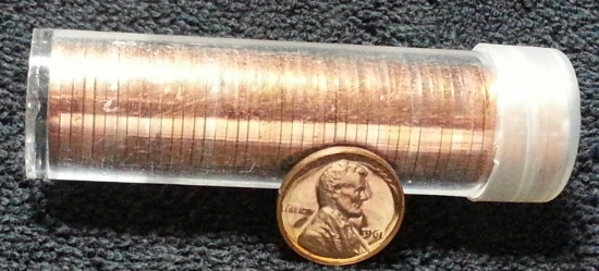 Roll of 50 1961 Lincoln Cents Proof