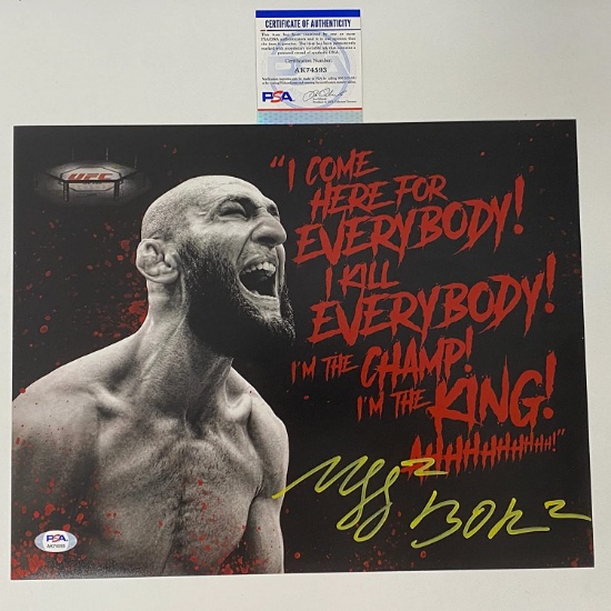 Autographed/Signed Khamzat Borz Chimaev UFC MMA Ultimate Fighting 11x14 Photo PSA/DNA COA