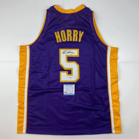 Autographed/Signed Robert Horry Los Angeles LA Purple Basketball Jersey PSA/DNA COA