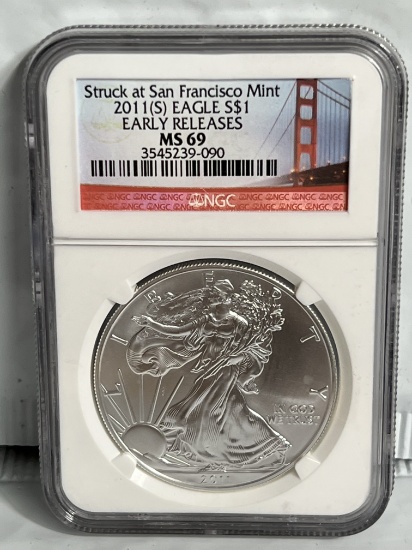 2011 S 1 oz $1 American Silver Eagle MS 69 NGC