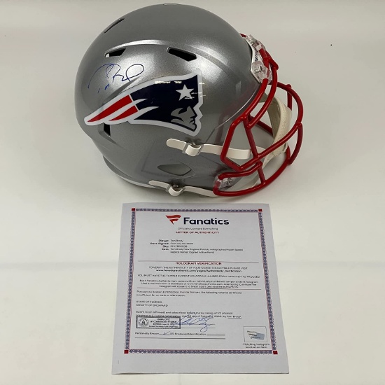 Autographed Tom Brady New England Patriots Full Size FS Speed Replica Helmet Fanatics COA/LOA