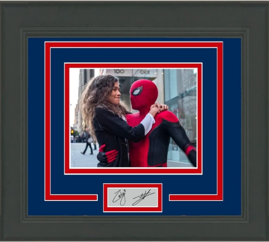 Framed Tom Holland Zendaya Spider-Man Facsimile Laser Engraved Signature Auto 15x16 Photo
