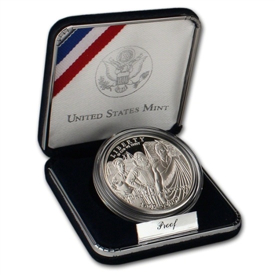 2007 Jamestown Silver Dollar Proof Box & COA