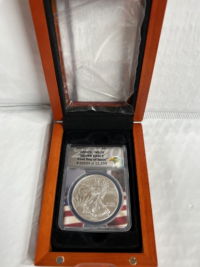 2020 1 oz. Silver American Eagle First Day of Issue MS 70 ANACS