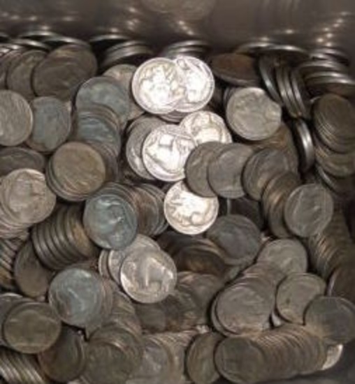 100 Full Date - Full Rim Buffalo Nickels -- Mainly 30's
