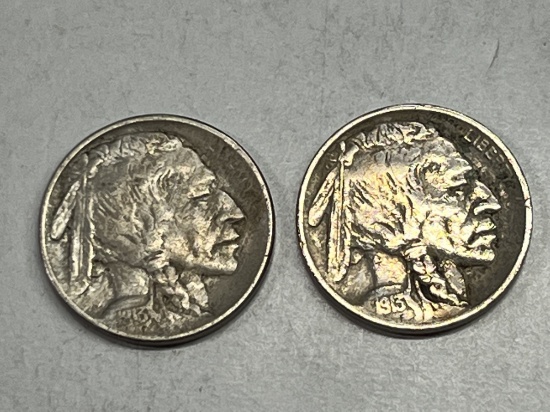 1913 Type I & 1913 Type II Buffalo Nickels