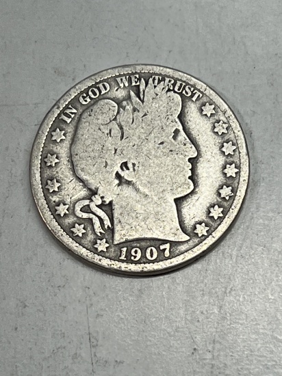 1907 D Barber Half Dollar VG