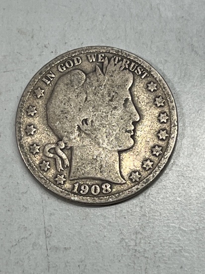 1908 S Barber Half Dollar VG