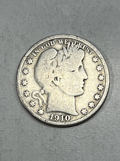 1910 S Barber Half Dollar VG