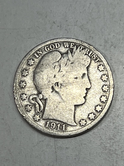 1911 D Barber Half Dollar VG
