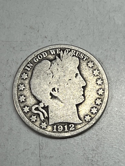 1912 S Barber Half Dollar VG