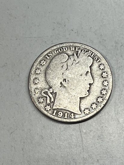 1914 S Barber Half Dollar VG