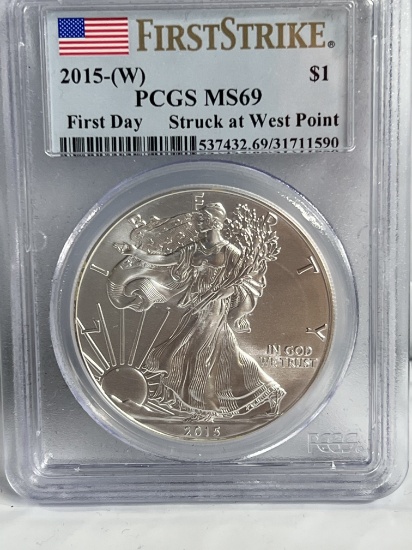 2015 W 1 oz $1 American Silver Eagle MS 69 PCGS