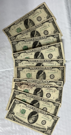 (10) 1950 $10 Federal Reserve Notes