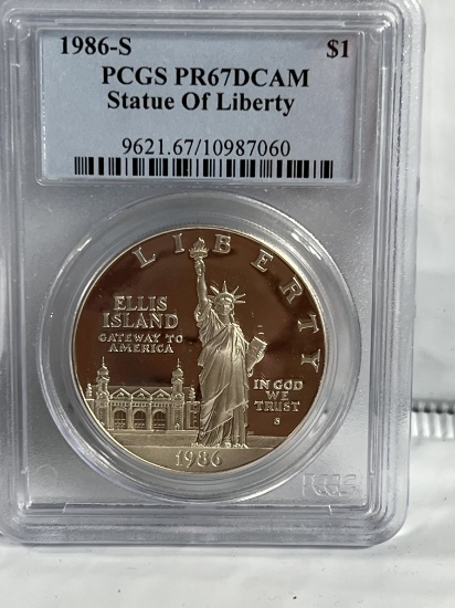 1986 S Statue of Liberty Silver Dollar PR67DCAM PCGS
