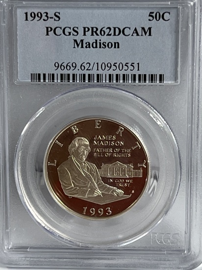 1993 James Madison Bill of Rights Half Dollar PR62DCAM PCGS