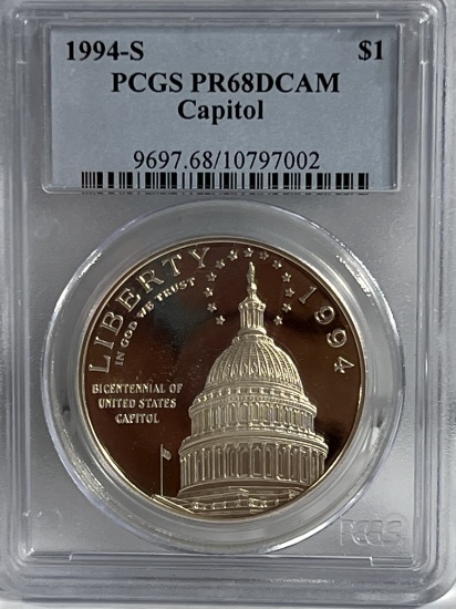 1994 S US Capitol Bicentennial Silver Dollar PR68DCAM PCGS