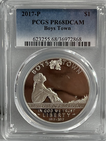 2017 P Boys Town Silver Dollar PR68DCAM PCGS