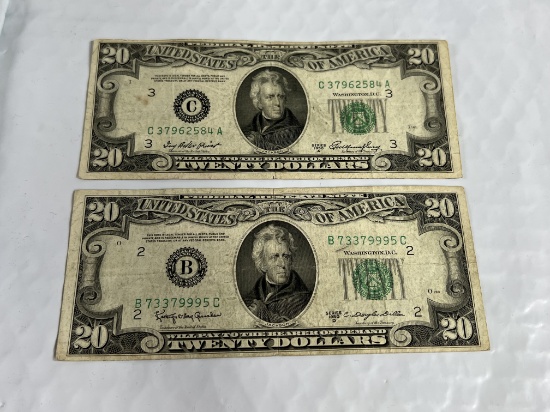 (2) 1950 $20 Federal Reserve Note