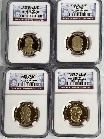 2009 Complete Set Presidential Dollars PF 69 Ultra Cameo NGC