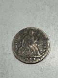1891 Seated Liberty Dime