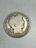 1901 O Barber Half Dollar