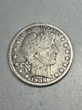 1908 D Barber Half Dollar VG