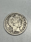 1911 Barber Half Dollar VG