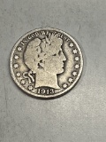 1913 D Barber Half Dollar VG