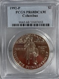 1992 Columbus Silver Dollar PR68DCAM PCGS