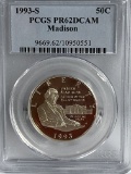1993 James Madison Bill of Rights Half Dollar PR62DCAM PCGS